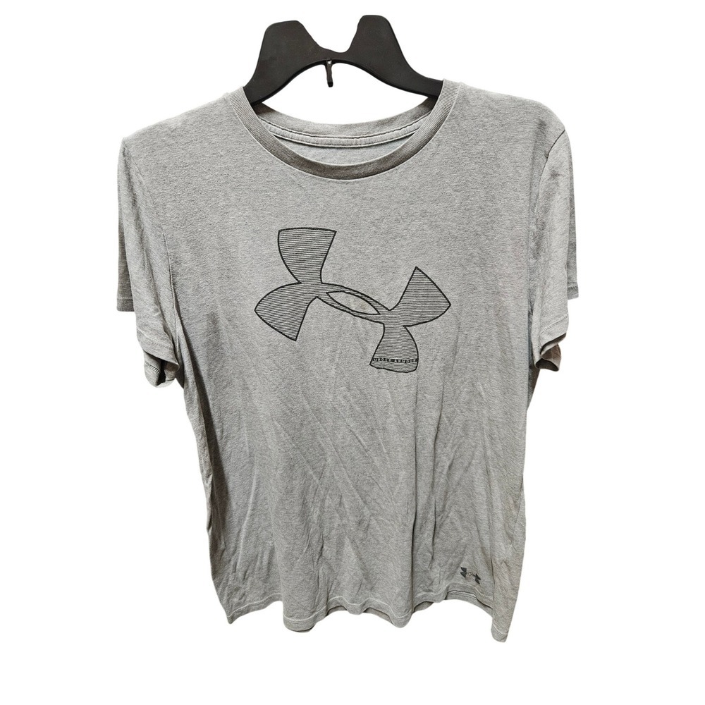 Under Armour Womens Classic Logo T Shirt Gray Size L Athletic Casual Tee